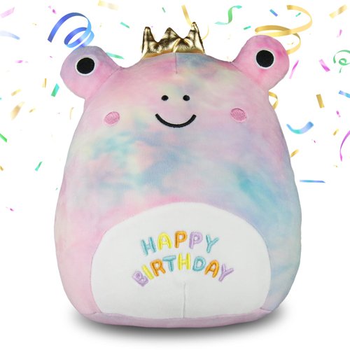 AIMIEMI 10" Birthday Stuffed Animal Soft Plush Pillow,Birthday Gift for Girls,Baby,Home Decor and Kids Toddlers (Frogs)