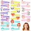 Hanaive 24 Pcs Rainbow Unicorn Clips Metal Hair Clips Unicorn Snap Barrettes Cute Mermaid Hair Pins Sparkly Animal Hair Accessories for Toddlers Little Girls Birthday Party Gifts(Animal Pattern)