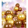 Graduation Party Decorations Brown Gold 2024/Brown Gold Balloons 45pcs for Woodland Teddy Bear Baby Shower Wild West Cowboy Party/Brown Gold Birthday Decorations