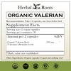 Herbal Roots Pure Organic Valerian Root Capsules - 900 mg - Non-Habit Forming with no Melatonin, Non-GMO - 60 Count Vegan Capsules, Herbal Supplement