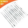 Stainless Steel Wax Carvers Set, Polymer Pottery Clay Spatula Carving Tool for Modeling, Sculpting and Shaping, Set of 12