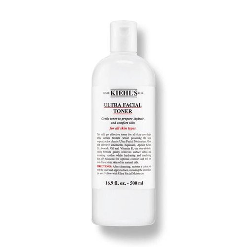 Kiehl's Ultra Facial Toner with Squalane, Gentle Alcohol-free Face Toner, Hydrates Skin and Refines Skin Texture, Non-stripping Formula, with Avocado Oil & Vitamin E, Paraben-free - 16.9 fl oz