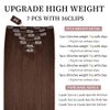 14 inches Clip in hair Extensions Remy Human Hair - 70g 7pcs 16 Clips Straight Thick 100% Real Human Hair Extensions for Women Medium Brown #4 Color