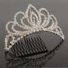 Bseash Mini 4.4" Silver Crystal Tiara Crown Headband Princess Elegant Crown with combs pin for Women Girls Bridal Wedding Prom Birthday Party