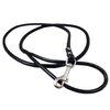 Round Genuine Rolled Leather Dog Leash 52" Long 3/8" Wide Black for Medium Breeds