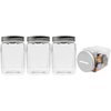 Mczxon Small Coin Bank Jars 4-Pack, 16oz Clear Plastic Coin Money Tip Coin Mason Jars with Silver Slotted Lids, Small Transparent Plastic Coin Money Piggy Banks Jars for Adults Teens Kids Girls Boys