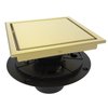 WEBANG 6 Inch Shower Square Drain Gold Floor Drain with Flange Reversible 2-in-1 Cover Tile Insert Grate Removable SUS304 Stainless Steel CUPC Certified Brushed Gold Brass