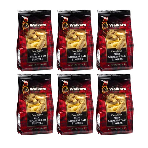 Walker’s Pure Butter Shortbread Mini Fingers - 4.4 Oz Bags (Pack of 6) - Authentic Shortbread Cookies from Scotland