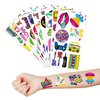 100 PCS Back To The 90s 80s Retro Theme Temporary Tattoos Themed Birthday Party Decorations Favors Supplies Decor 1990s 2000s 1980s Stickers Cute Gifts for Game Kids Boys Girls School Rewards Carnival