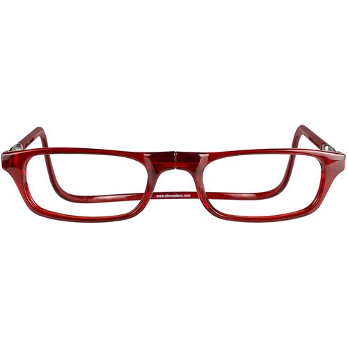 Clic Magnetic Reading Glasses, Computer Readers, Replaceable Lens, Adjustable Temples, Original, (S-M, Red, 1.75 Magnification)