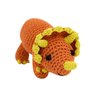 PETFLY Dog Teeth Cleaning Cotton Crochet Squeaky Dog Toy for Small Dog - Dinosaur Triceratops