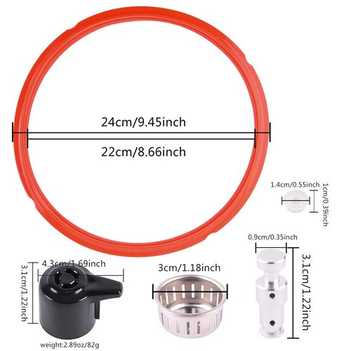 WXJ13 Replacement Float Valve Set for Instant Pot Duo 5, 6 Quart Qt, Steam Release Handle Sealing Ring Steam Release Valve and Float Valve Seal Anti-Block Shield