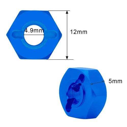 Globact 8 pcs 1/10 12mm Aluminum Wheel Hex Nuts with Pins Screws for RC Car 1/10 Traxxas Slash Traxxas Slash 2WD Hsp Redcat Rc4wd Tamiya Axial SCX10 D90 Hpi LRP WLtoy RC Car