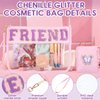 Hillban 2 Pcs Christmas Friends Gifts Friendship Gifts for Women Friend Makeup Cosmetic Bag Chenille Letter Bag Bestie Big Sister Birthday Gift Clear Toiletry Pouch Waterproof Travel Purse with Zipper