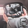Diono Easy View XXL Baby Car Mirror with Extra Wide View, Safety Car Seat Mirror for Rear Facing Infant with 360 Rotation, LED Night Light, Wide Crystal Clear View, Shatterproof, Crash Tested