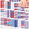 XEAOHESY 336 Pieces 24 Sheets 4th of July Nail Wraps Independence Day Nail Polish Strips American Flag Patriotic Nail Strips Self-Adhesive Nail Polish Stickers for Memorial Day