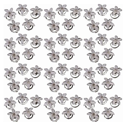 Vctitil 60 PCS Hair Clip Shining Hairgrips Twists Coils Flower Headwear Swirl Spiral Accessories Wedding Bridal Five Petals Flower Spiral Hairpins for Wedding