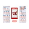 KISS imPRESS No Glue Mani Press-On Nails, French, Snooze', Light Neutral + Blue Tip French, Short Size, Squoval Shape, Includes 30 Nails, Prep Pad, Instructions Sheet, 1 Manicure Stick, 1 Mini File
