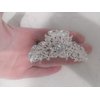 Generic Silver metal flower crystal hair claw clip bridal clip for medium fine hair