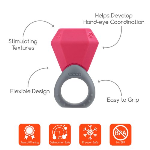 INNOBABY TEETHIN' Smart Birthstone Ring TEETHER - July (Ruby)