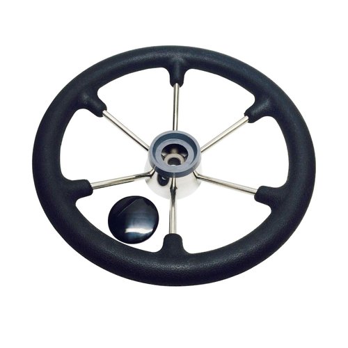 Marine Boat SS304 Steering Wheel with Black Sleeve 6 Spoke 15 1/2"