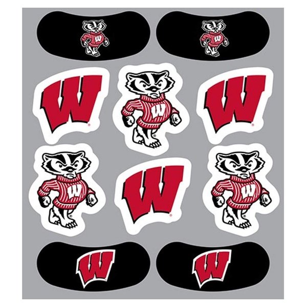 Wisconsin – Waterless Peel & Stick Temporary Tattoos – 10-Piece Combo – 6 Spirit Tattoos & 4 Eye Strips