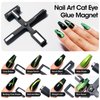 Gellen 5 in 1 Nail Magnet Tool, Multi-function Strong Cat Eye Magnet for Nails,3D Cat Eye Gel Nail Polish Wand Stick Tools Accessories for Nail Art, Salon, Manicure (Black)