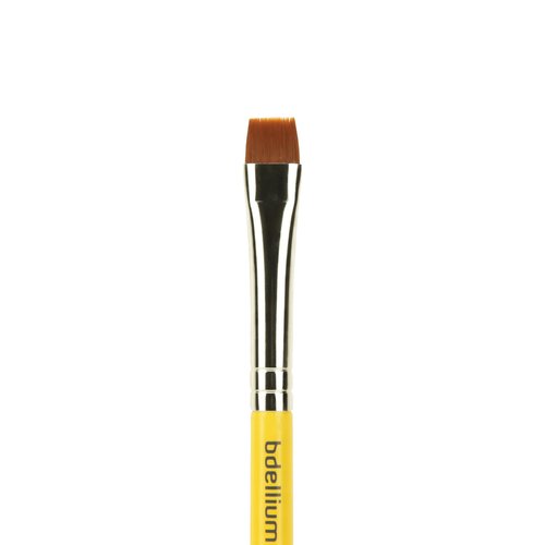 Bdellium Tools Professional Makeup Brush - Travel 714 Flat Eye Definer - Short Wooden Handle for Convenient Travel, For Eye Definition (Yellow, 1pc)