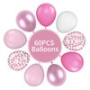 FunHot Pink Balloons, 60Pcs Pastel Pink Pearl White Latex Balloons, 12 Inch Metallic Pink Confetti Balloons Helium for Girls Princess Birthday Baby Shower Wedding Party Decorations
