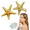 Starfish Hair Clips and Facial Glitter Decoration Set -5 in 1 -Mermaid Hair Clips Accessories - Starfish Hair Accessories for Girls Women