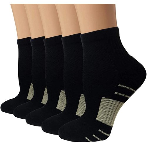 Iseasoo Copper Compression Socks for Men & Women Circulation-Ankle Plantar Fasciitis Socks Support for Athletic Running