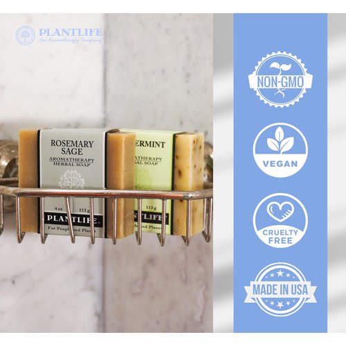 Plantlife Rosemary Tea Tree Bar Soap - Moisturizing and Soothing Soap for Your Skin - Hand Crafted Using Plant-Based Ingredients - Made in California 4oz Bar