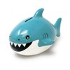 Isaac Jacobs Ceramic Shark Money Bank, Fish Piggy Bank, Ocean or Sea Themed Decoration, Baby Shark, Girls and Boys Room Décor, Kids Cartoon Coin Bank, Fun Gift for Children, Boys (Blue)