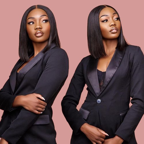 bynlna Lace Front Wigs Human Hair Straight Bob Wig 13x4 HD Transparent Lace Front Wigs for Black Women Brazilian Virgin Hair 180% Density Glueless Wigs Human Hair Pre Plucked with Baby Hair (16 Inch)