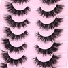 Mink Lashes Natural Look False Eyelashes Wispy Cat Eye Flat Lashes Fluffy 3D Mink Lashes Natural Fake Lashes 15mm Strip Lashes Pack 7 Pairs by Kiromiro