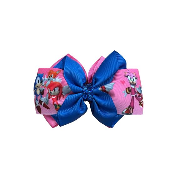 Gamer Girl Inspired Pink and Blue Hair Bow by Inspired Bows