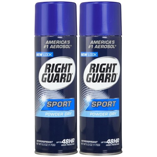Right Guard Sport Aerosol Antiperspirant/Deodorant-Powder Dry-6 oz, 2 pk