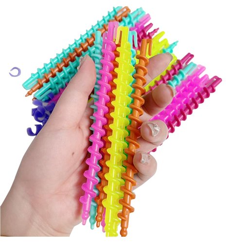 26Pcs 15cm/6.3Inch Multi-Color Plastic Spiral Hair Perm Rod Barber Hairdressing Styling Curling Perm Rod Hair Rollers Salon Tools for Women Girls(Random Color)