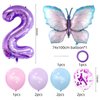Butterfly 2rd Birthday Decorations for Girls, Butterfly Birthday Decorations, 9 Pcs Number 2 Butterfly Balloons Butterfly Decor, Butterfly Party Decorations Supplies for Girls (Butterfly 2)