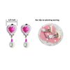 Princess Dress Up Party Accessories Set with Gloves,Crown,Wand,Clip Earrings for Women Pink (4pcs)