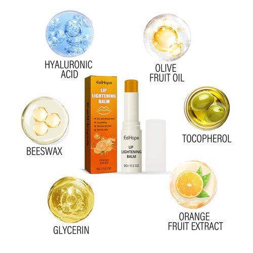 Orange Lip Balm, Botanical Extracts Lip Balm, Moisturizing and Hydrating To Remove Dead Skin, Prevent Dry Lips and Cracked Lip Lines, Moisturizing Lip Balm