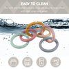 Baby Linkable Rings Set and Silicone Baby Teethers - Attach to Strollers, Car Seats & More - Food Grade Silicone, BPA & Phthalate Free (Set of 6)