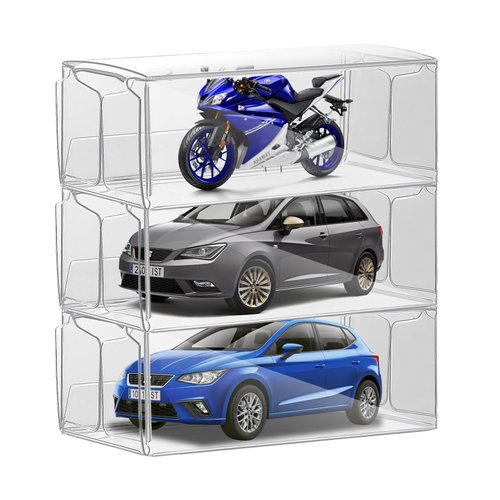 50 PCS 1/64 Scale Model Car Display Case Transparent Toy Car Display Boxes Square Clear PVC Plastic Boxes 1/64 Protector Clear Cases for Hot Wheels and Matchbox Collectors