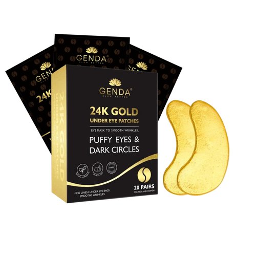 Under Eye Patches for Puffy Eyes and Dark Circles (20 Pairs), 24K Gold Gel Eye Mask Collagen Skincare with Retinol and Hyaluronic Acid, Reduce Eye Bags, Wrinkles, Dry & Fine Lines