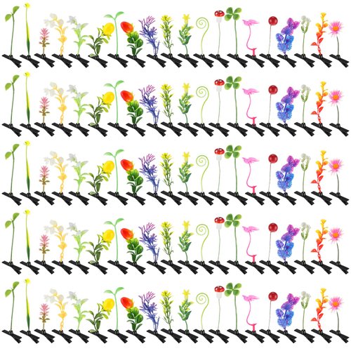 Tigeen 100 Pieces Assorted Plant Hair Clip Funny Plant Hairpins Plant Clips Flower Hair Accessories Barrettes Headwear for Women Girls Party
