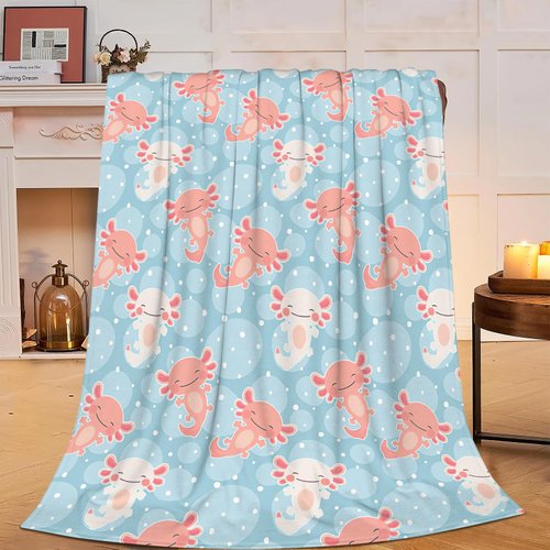 Axolotl Blanket Cute Axolotl Fleece Throw Blanket Fuzzy Plush Super Soft Cozy Warm Axolotl Decor Stuffed Animal Bedding Blanket Gifts for Boys Girls Kids Adult Men Women 40"x50"