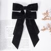 2PCS Black Velvet Hair Bows Hair Clips 5" Big Fall Alligator Clips Hair Accessories for Women Girls Toddlers Kids