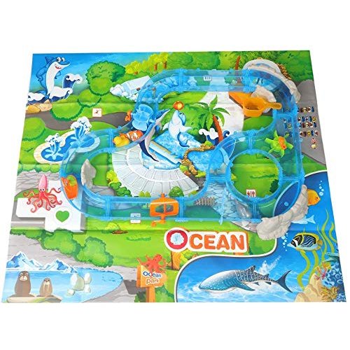 COLOR TREE Bath Toys for Toddlers Fun Fishing Games Bathtub Toy Summer Water Fun Game Toys 69Pcs Ocean Track for Baby Kids