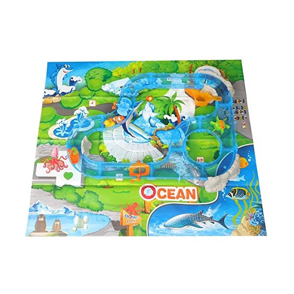 COLOR TREE Bath Toys for Toddlers Fun Fishing Games Bathtub Toy Summer Water Fun Game Toys 69Pcs Ocean Track for Baby Kids