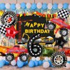 Truck Party Decorations, 9pcs Truck Birthday Number Foil Balloon for Truck 6th Birthday Race Car Theme Party Supplies (6th)